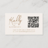 Carte D'accompagnement Script minimal élégant code QR Boho Wedding RSVP (Devant)