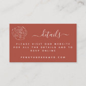 Carte D'accompagnement Script minimal Mariage Floral Terracotta site Web (Devant)