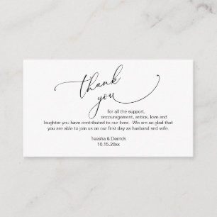 Carte D'accompagnement Script minimaliste moderne, Mariage Merci Enclo