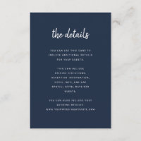 Script minimaliste moderne Marine bleu Mariage Dét