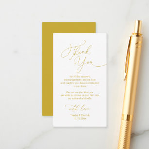 Carte D'accompagnement Script minimaliste moderne, Merci Mariage 