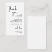 Carte D'accompagnement Script minimaliste moderne, Merci Mariage (Devant / Derrière)