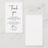 Carte D'accompagnement Script minimaliste moderne, Merci Mariage (Devant / Derrière)