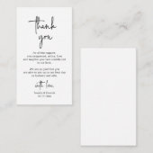 Carte D'accompagnement Script minimaliste moderne, Merci Mariage Enclos (Devant / Derrière)