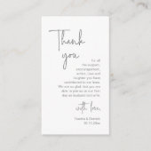 Carte D'accompagnement Script minimaliste moderne, Merci Mariage Enclos (Devant)