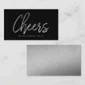 Carte D'accompagnement Script moderne Argent Foil "Cheval" Billet de bois (Devant / Derrière)