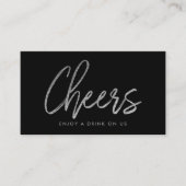 Carte D'accompagnement Script moderne Argent Foil "Cheval" Billet de bois (Devant)