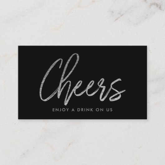 Carte D'accompagnement Script moderne Argent Foil "Cheval" Billet de bois (Devant)