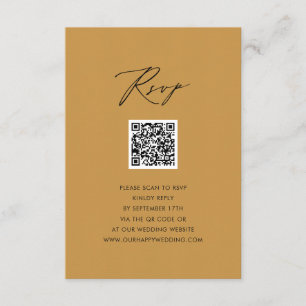 Carte D'accompagnement Script moderne Beige élégant QR Wedding RSVP