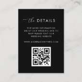 Carte D'accompagnement Script moderne Black Qr Code Détails du Mariage ph (Devant)