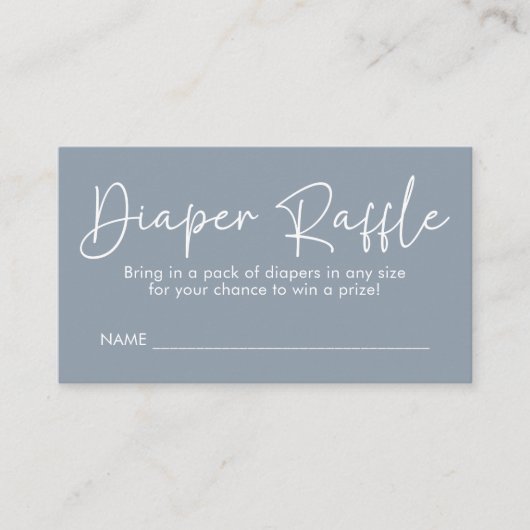 Carte D'accompagnement Script moderne Bleu Oh Bébé Simple Déchets Raffle (Devant)