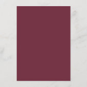 Carte D'accompagnement Script moderne, Bourgogne, fiche Mariage (Dos)
