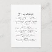 Carte D'accompagnement Script moderne Destination Mariage Détails du voya (Devant)