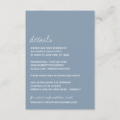 Carte D'accompagnement Script moderne Dusty bleu minimaliste Mariage (Devant)