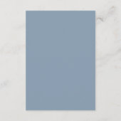 Carte D'accompagnement Script moderne Dusty bleu minimaliste Mariage (Dos)