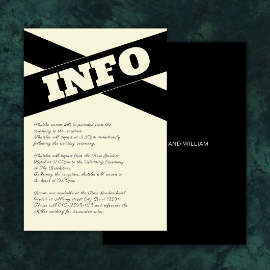 Carte D'accompagnement Script moderne Ecru noir sophistiqué