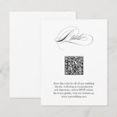 Carte D'accompagnement Script moderne élégant QR Code Détails du Mariage (Devant / Derrière)