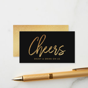 Carte D'accompagnement Script moderne Gold Foil "Chefs" Billet de boisson