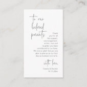 Carte D'accompagnement Script moderne gris foncé, Merci Mariage (Devant)