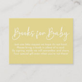 Carte D'accompagnement Script Moderne Jaune Oh Bébé Livres Simple Pour Bé (Devant)