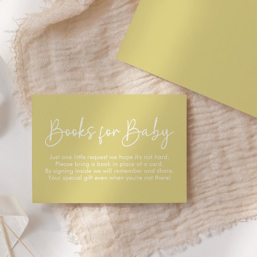 Carte D'accompagnement Script Moderne Jaune Oh Bébé Livres Simple Pour Bé