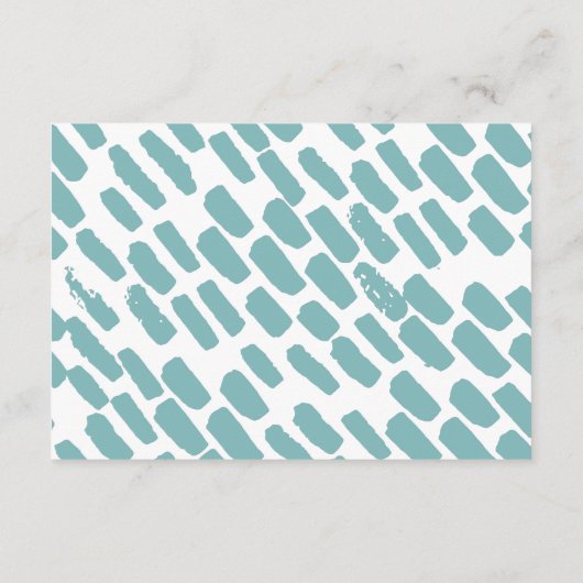 Carte D'accompagnement Script moderne Mariage Bleu Détails de l'invité Ph (Dos)