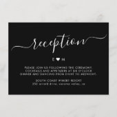 Carte D'accompagnement Script moderne Monogramme Noir Mariage Réception (Devant)