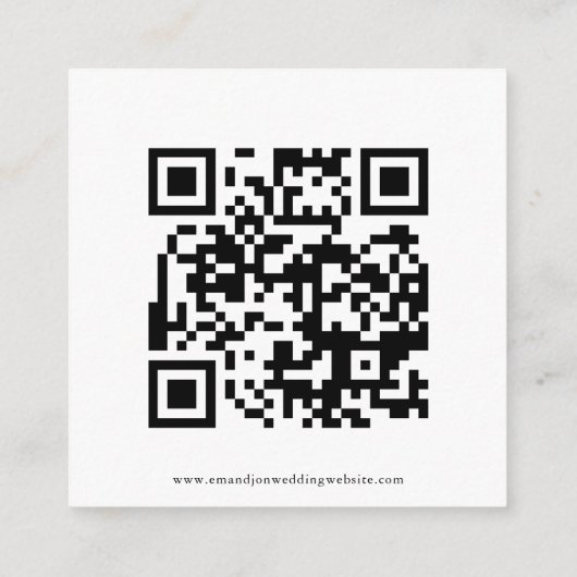 Carte D'accompagnement Script moderne QR Code Mariage N'importe quelle co (Dos)
