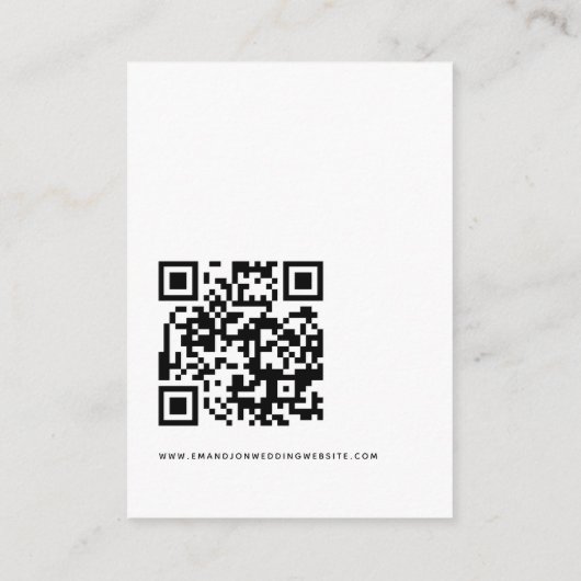 Carte D'accompagnement Script moderne QR Code Mariage RSVP (Dos)