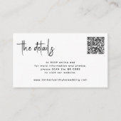 Carte D'accompagnement Script moderne QR CODE moderne RSVP détails mariag (Devant)