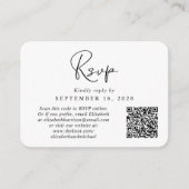 Carte D'accompagnement Script moderne QR Code photo mariage RSVP (Devant)