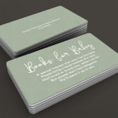 Carte D'accompagnement Script moderne Sage Baby shower vert demande de ré
