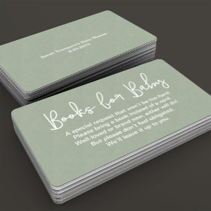 Carte D'accompagnement Script moderne Sage Baby shower vert demande de ré