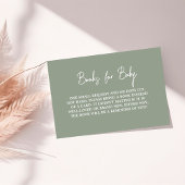 Carte D'accompagnement Script moderne Sage Gree Baby shower Demande de ré