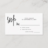 Carte D'accompagnement Script moderne simple mariage rsvp (Devant)