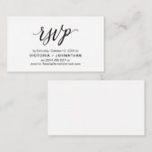 Carte D'accompagnement Script noir esthétique, mariage RSVP réponse (Devant / Derrière)