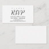 Carte D'accompagnement Script noir esthétique, mariage RSVP réponse (Devant / Derrière)