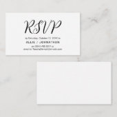 Carte D'accompagnement Script noir esthétique, mariage RSVP réponse (Devant / Derrière)