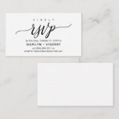 Carte D'accompagnement Script noir esthétique, mariage RSVP réponse (Devant / Derrière)