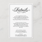 Carte D'accompagnement Script noir et blanc délicat Mariage simple (Devant)