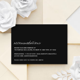 Carte D'accompagnement Script noir et blanc moderne Mariage minimaliste