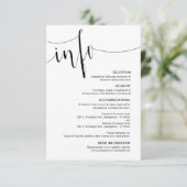 Carte D'accompagnement Script noir moderne, détails Mariages modifiables (Debout devant)