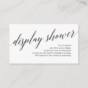 Carte D'accompagnement Script noir moderne, douche d'affichage