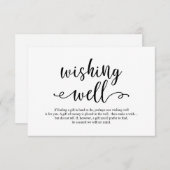 Carte D'accompagnement Script noir rustique, Mariage Wishing Well (Devant / Derrière)
