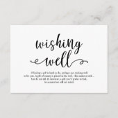 Carte D'accompagnement Script noir rustique, Mariage Wishing Well (Devant)