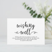 Carte D'accompagnement Script noir rustique, Mariage Wishing Well (Debout devant)