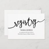 Carte D'accompagnement Script noir rustique, Registre Mariage (Devant / Derrière)