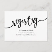 Carte D'accompagnement Script noir rustique, Registre Mariage (Devant)