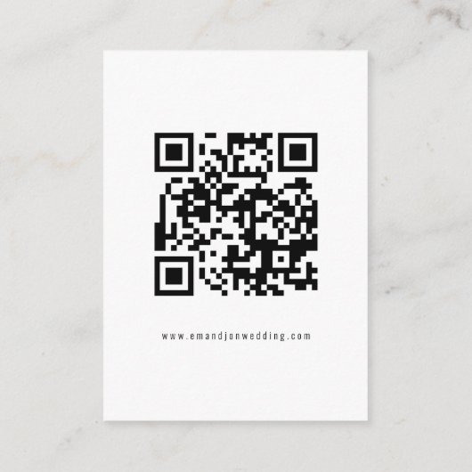 Carte D'accompagnement Script Photo QR Code Mariage RSVP (Dos)