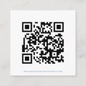 Carte D'accompagnement Script QR Code Mariage bleu blanc RSVP (Dos)